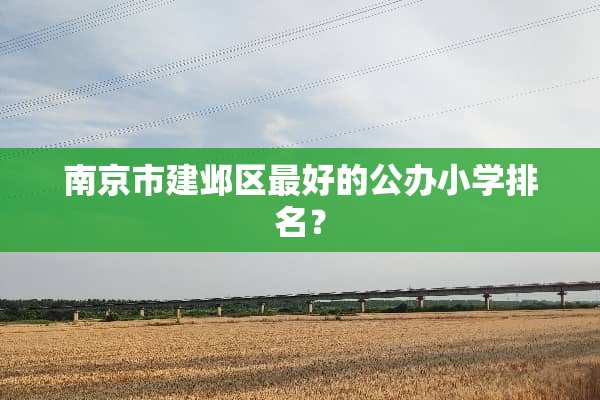 南京市建邺区最好的公办小学排名？