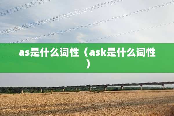 as是什么词性（ask是什么词性）