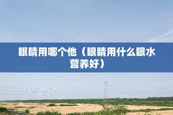 眼睛用哪个他（眼睛用什么眼水营养好）