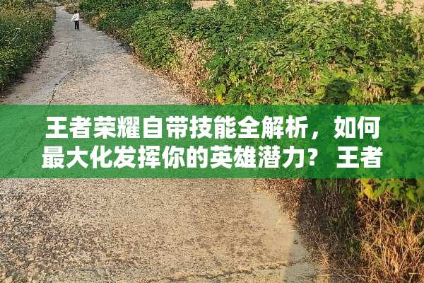 王者荣耀自带技能全解析，如何最大化发挥你的英雄潜力？ 王者荣耀自带技能
