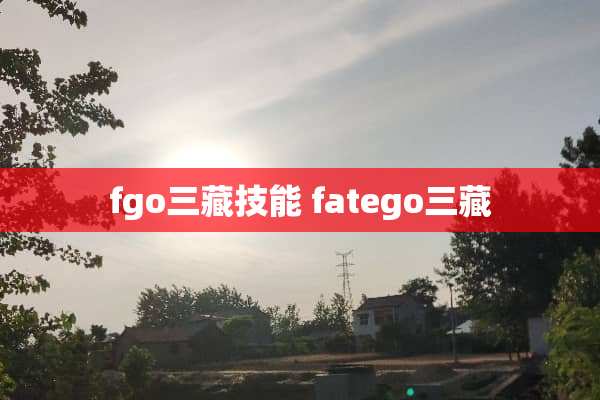 fgo三藏技能 fatego三藏