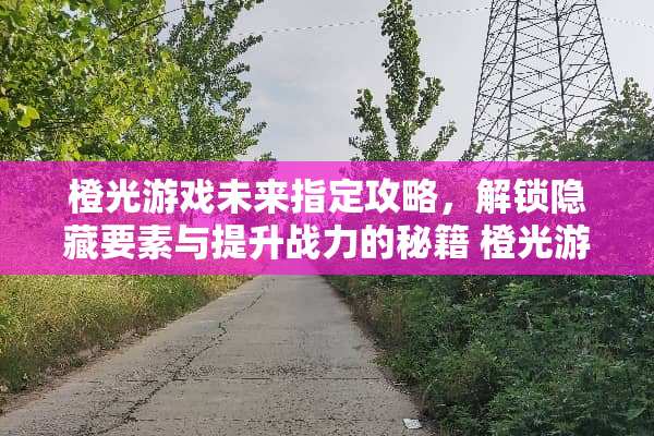 橙光游戏未来指定攻略，解锁隐藏要素与提升战力的秘籍 橙光游戏未来指定攻略