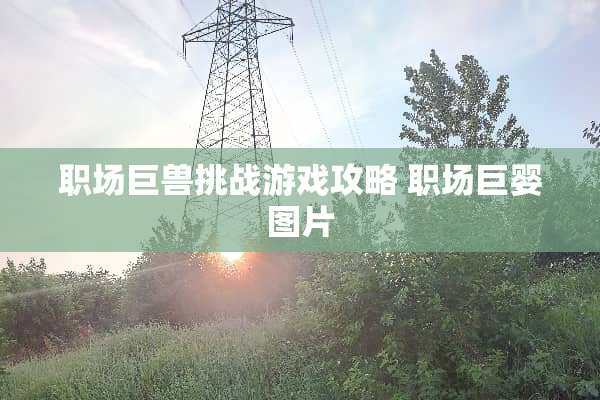 职场巨兽挑战游戏攻略 职场巨婴图片 职场巨兽挑战游戏攻略 职场巨婴图片