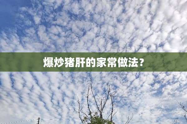 爆炒猪肝的家常做法？