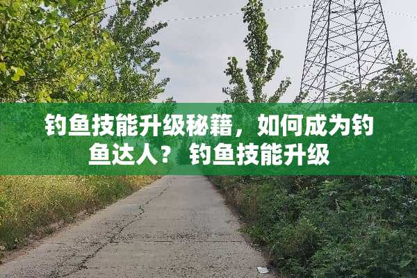 钓鱼技能升级秘籍，如何成为钓鱼达人？ 钓鱼技能升级