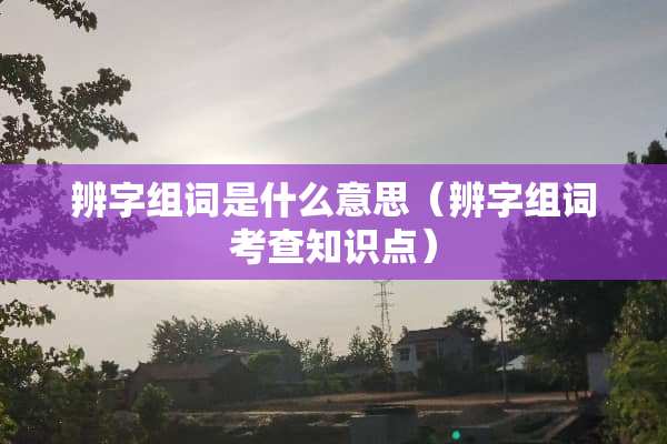 辨字组词是什么意思（辨字组词考查知识点）