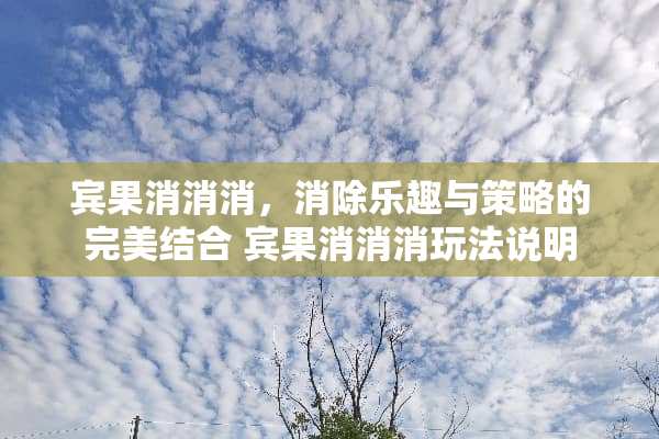 宾果消消消，消除乐趣与策略的完美结合 宾果消消消玩法说明