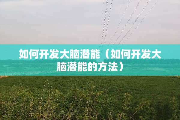 如何开发大脑潜能（如何开发大脑潜能的方法）