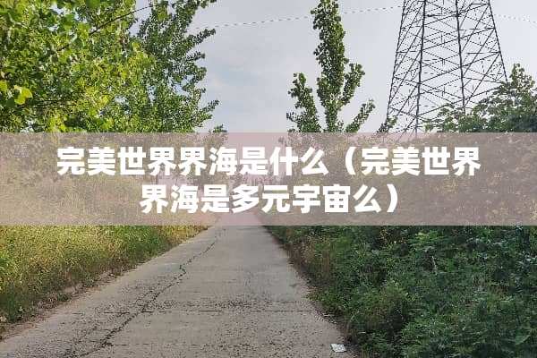 完美世界界海是什么（完美世界界海是多元宇宙么）