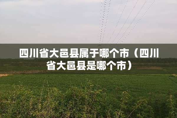 四川省大邑县属于哪个市（四川省大邑县是哪个市）