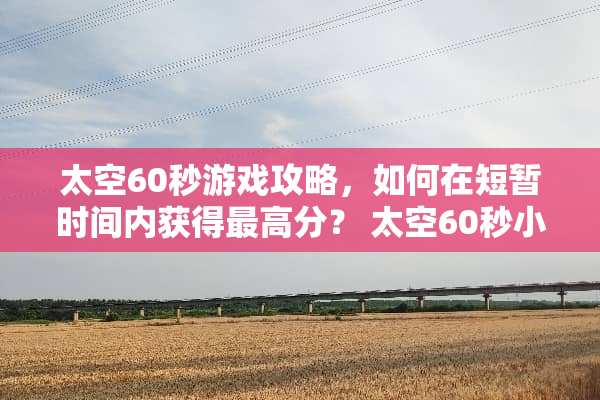 太空60秒游戏攻略，如何在短暂时间内获得最高分？ 太空60秒小游戏攻略