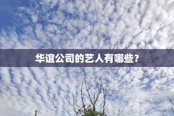 华谊公司的艺人有哪些？