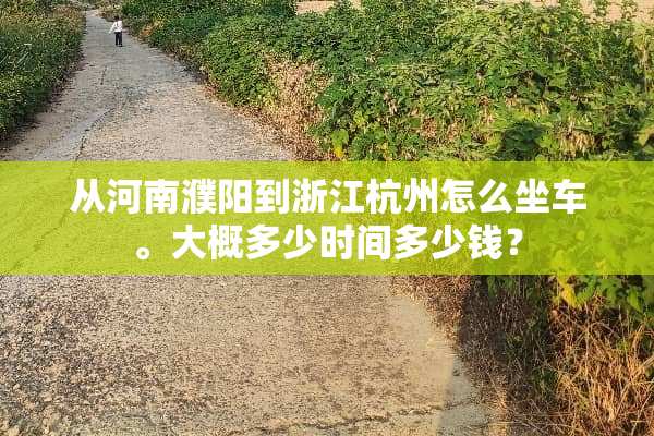 从河南濮阳到浙江杭州怎么坐车。大概多少时间多少钱？