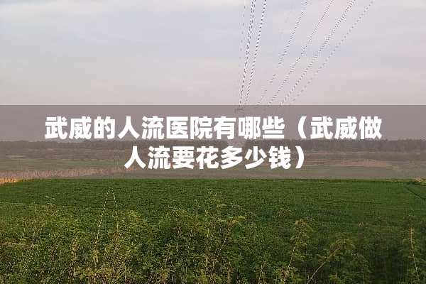 武威的人流医院有哪些(武威做人流要花多少钱) 武威的人流医院有哪些(武威做人流要花多少钱)