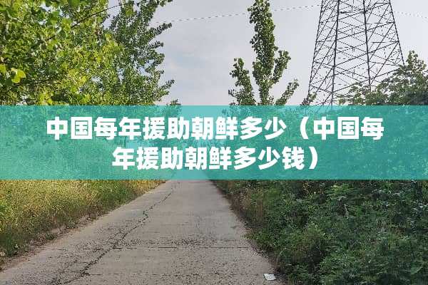 中国每年**朝鲜多少(中国每年**朝鲜多少钱) 中国每年**朝鲜多少(中国每年**朝鲜多少钱)