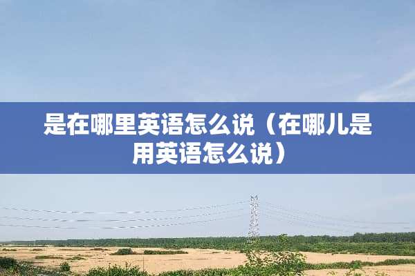 是在哪里英语怎么说（在哪儿是用英语怎么说）