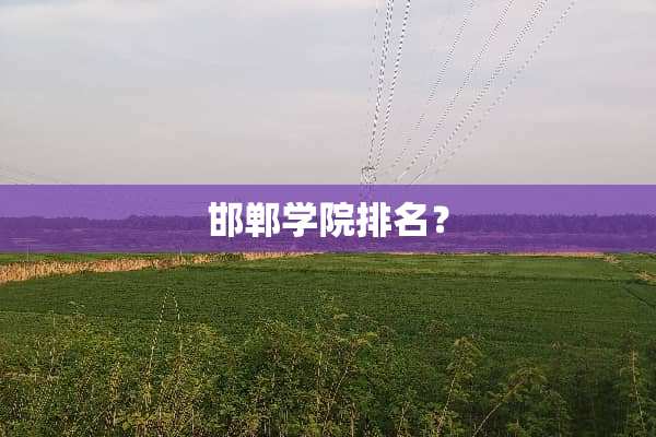 邯郸学院排名？