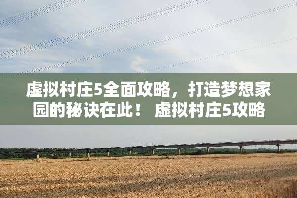 虚拟村庄5全面攻略，打造***园的秘诀在此！ 虚拟村庄5攻略