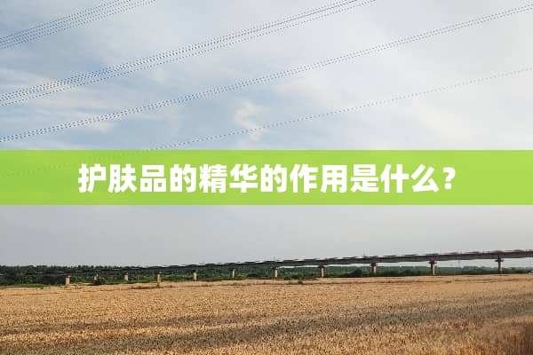 护肤品的精华的作用是什么？