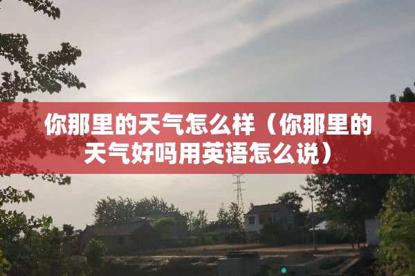 你那里的天气怎么样（你那里的天气好吗用英语怎么说）