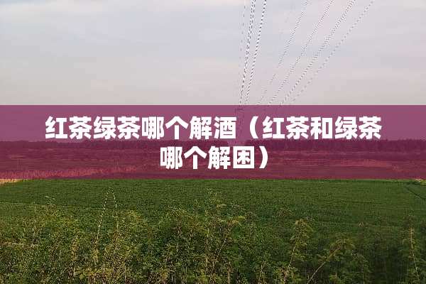 红茶绿茶哪个解酒(红茶和绿茶哪个解困) 红茶绿茶哪个解酒(红茶和绿茶哪个解困)