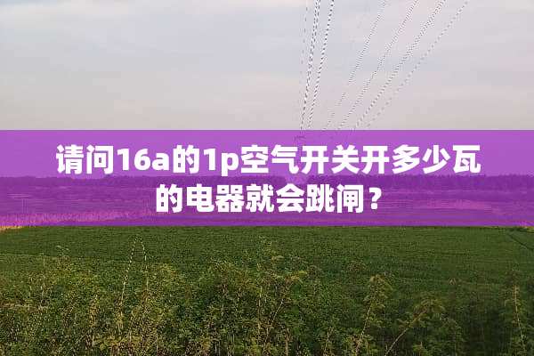 请问16a的1p空气开关开多少瓦的电器就会跳闸？