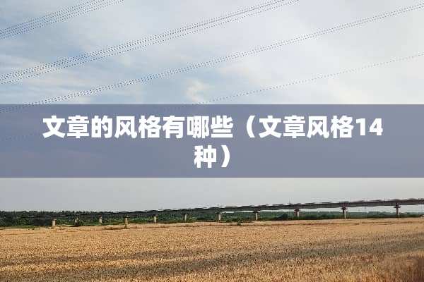文章的风格有哪些(文章风格14种) 文章的风格有哪些(文章风格14种)