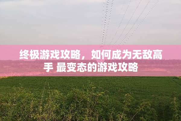 终极游戏攻略，如何成为无敌高手 最**的游戏攻略