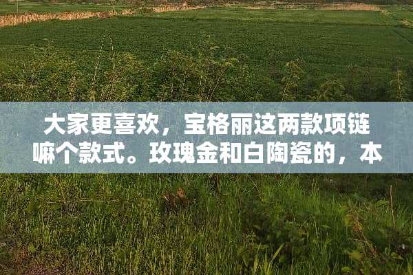 大家更喜欢，宝格丽这两款项链嘛个款式。玫瑰金和白陶瓷的，本人属于秀气型类型的人？