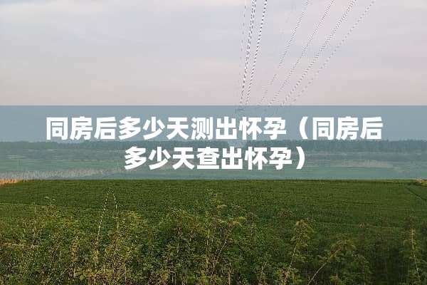 **后多少天测出怀孕（**后多少天查出怀孕）