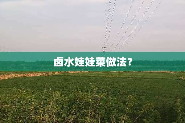 卤水娃娃菜做法？