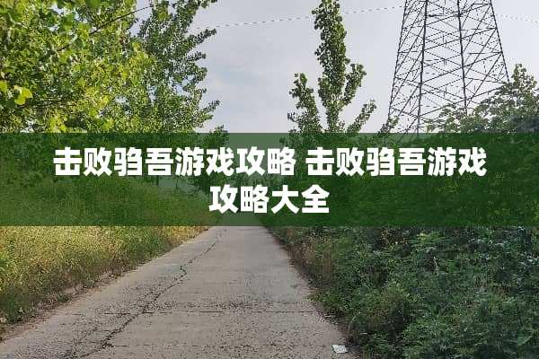 击败驺吾游戏攻略 击败驺吾游戏攻略大全