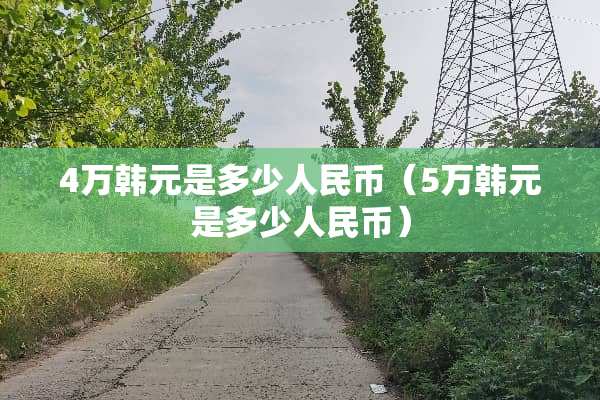 4万韩元是多少人民币（5万韩元是多少人民币）