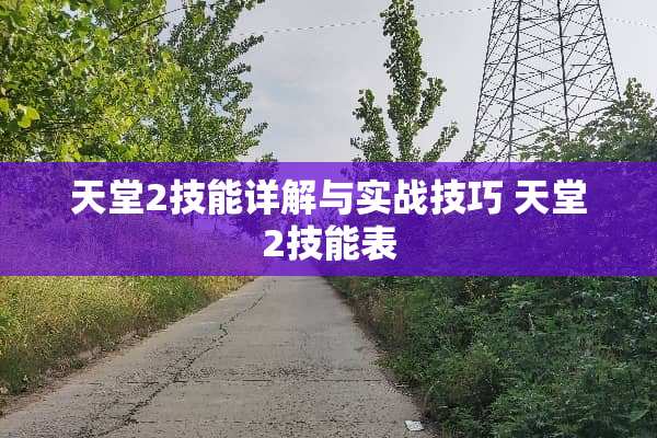 天堂2技能详解与实战技巧 天堂2技能表 天堂2技能详解与实战技巧 天堂2技能表