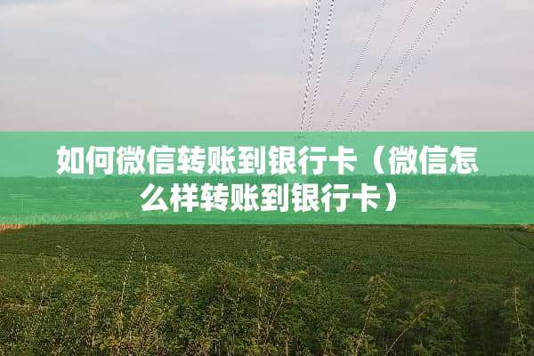 如何微信转账到***(微信怎么样转账到***) 如何微信转账到***(微信怎么样转账到***)