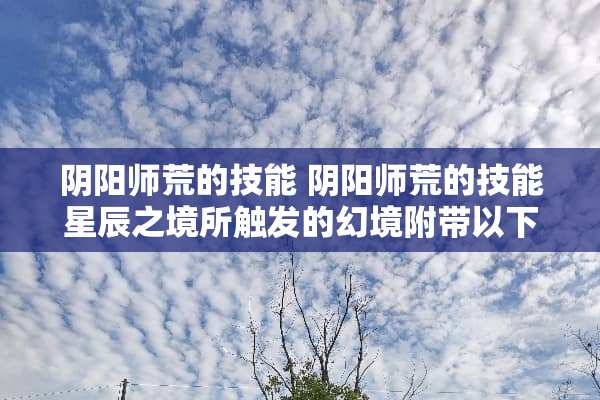 *阳师荒的技能 *阳师荒的技能星辰之境所触发的幻境附带以下哪个效果 *阳师荒的技能 *阳师荒的技能星辰之境所触发的幻境附带以下哪个效果