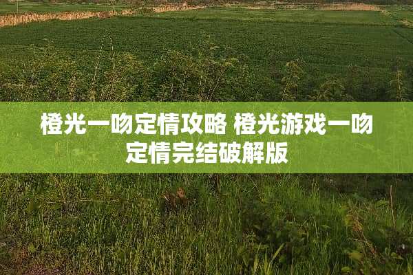 橙光一吻定情攻略 橙光游戏一吻定情完结**版