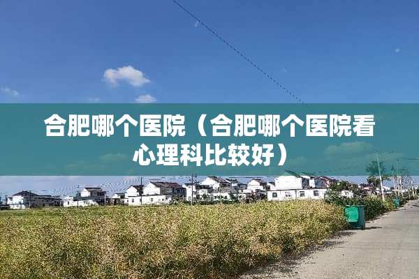 合肥哪个医院(合肥哪个医院看心理科比较好) 合肥哪个医院(合肥哪个医院看心理科比较好)