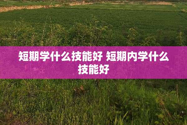 短期学什么技能好 短期内学什么技能好