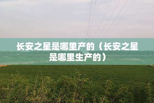 长安之星是哪里产的（长安之星是哪里生产的）