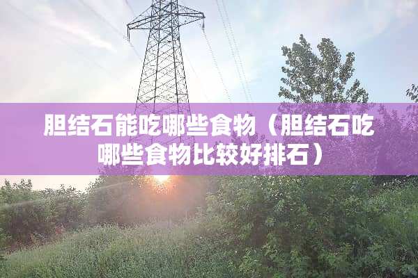 胆结石能吃哪些食物（胆结石吃哪些食物比较好排石）