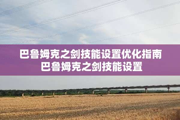 巴鲁姆克之剑技能设置优化指南 巴鲁姆克之剑技能设置