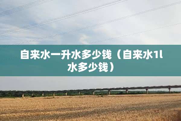 自来水一升水多少钱(自来水1l水多少钱) 自来水一升水多少钱(自来水1l水多少钱)