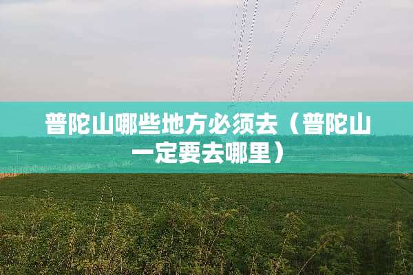 普陀山哪些地方必须去(普陀山一定要去哪里) 普陀山哪些地方必须去(普陀山一定要去哪里)