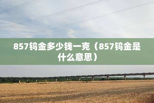 857钨金多少钱一克（857钨金是什么意思）
