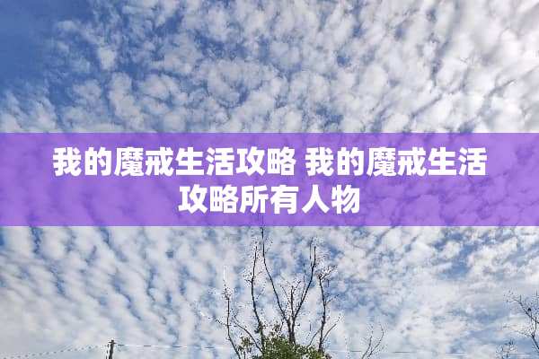 我的魔戒生活攻略 我的魔戒生活攻略所有人物