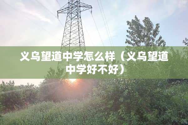 义乌望道中学怎么样(义乌望道中学好不好) 义乌望道中学怎么样(义乌望道中学好不好)