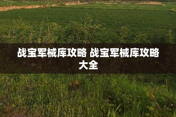 战宝军械库攻略 战宝军械库攻略大全