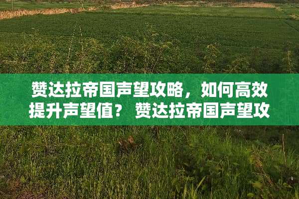 赞达拉帝国声望攻略，如何高效提升声望值？ 赞达拉帝国声望攻略