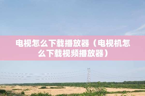 电视怎么下载播放器（电视机怎么下载视频播放器）